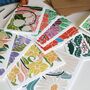 Colourful Linocut Birth Flower Notecards Set Of 12, thumbnail 4 of 10