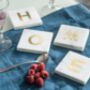 Marble Gold Monogram Coasters, thumbnail 4 of 7