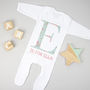 Personalised Floral Intial Babygrow Baby Gift, thumbnail 1 of 9