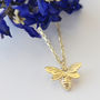9ct Yellow Gold Bee Necklace, thumbnail 1 of 10