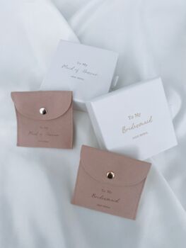 Pink Personalised Bridal Party Jewellery Pouches, 2 of 5