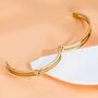 Gold Plated Crystal V Line Harmony Bangle Bracelet, thumbnail 4 of 11