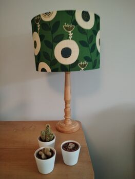 Green Floral Lampshade Handmade Fabric Lamp Shade Table Floor Or Ceiling Pendant, 7 of 11