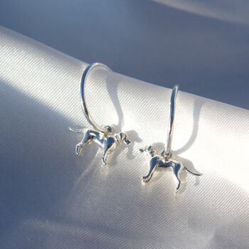 Sterling Silver Labrador Hoop Or Hook 3D Earrings, 2 of 5