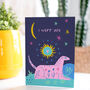I Wuff You Pink Dog Love In Starry Sky Card, thumbnail 1 of 4