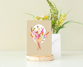 Illustrated Bright Bouquet Greetings Card, 2 of 2