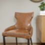 Vintage Faux Brown Leather Dining Chair, thumbnail 9 of 12