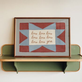 Love Love Love You Patchwork Stripe Print, 3 of 10