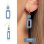 Rectangle Geometric Earrings | Five Colours Available, thumbnail 2 of 8