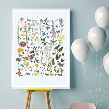 British Wildlife And Florals Through The Seasons Print, 4 of 4