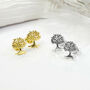 Sterling Silver And Gold Tiny Tree Stud Earring Pack, thumbnail 1 of 4