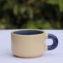 Handmade Vietnamese Mug With Vivid Blue Interior, thumbnail 1 of 4