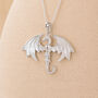 Personalised Sterling Silver Flying Dragon Pendant Necklace, thumbnail 1 of 10