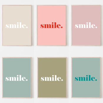 Smile Bold And Colourful Happy Art Print, 4 of 6