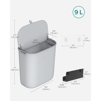 Hanging Kitchen Trash Can Wall Mount Bin, 2 of 7