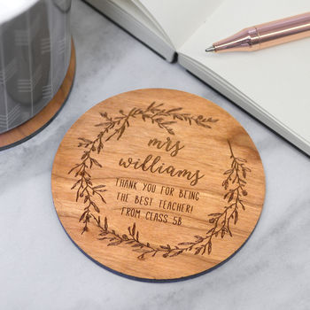 Personalised Wooden Teacher Coaster, Teacher Gift, 5 of 5