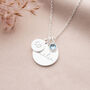 Sterling Silver Esme Birthday Disc And Birthstone Personalised Necklace, thumbnail 6 of 12