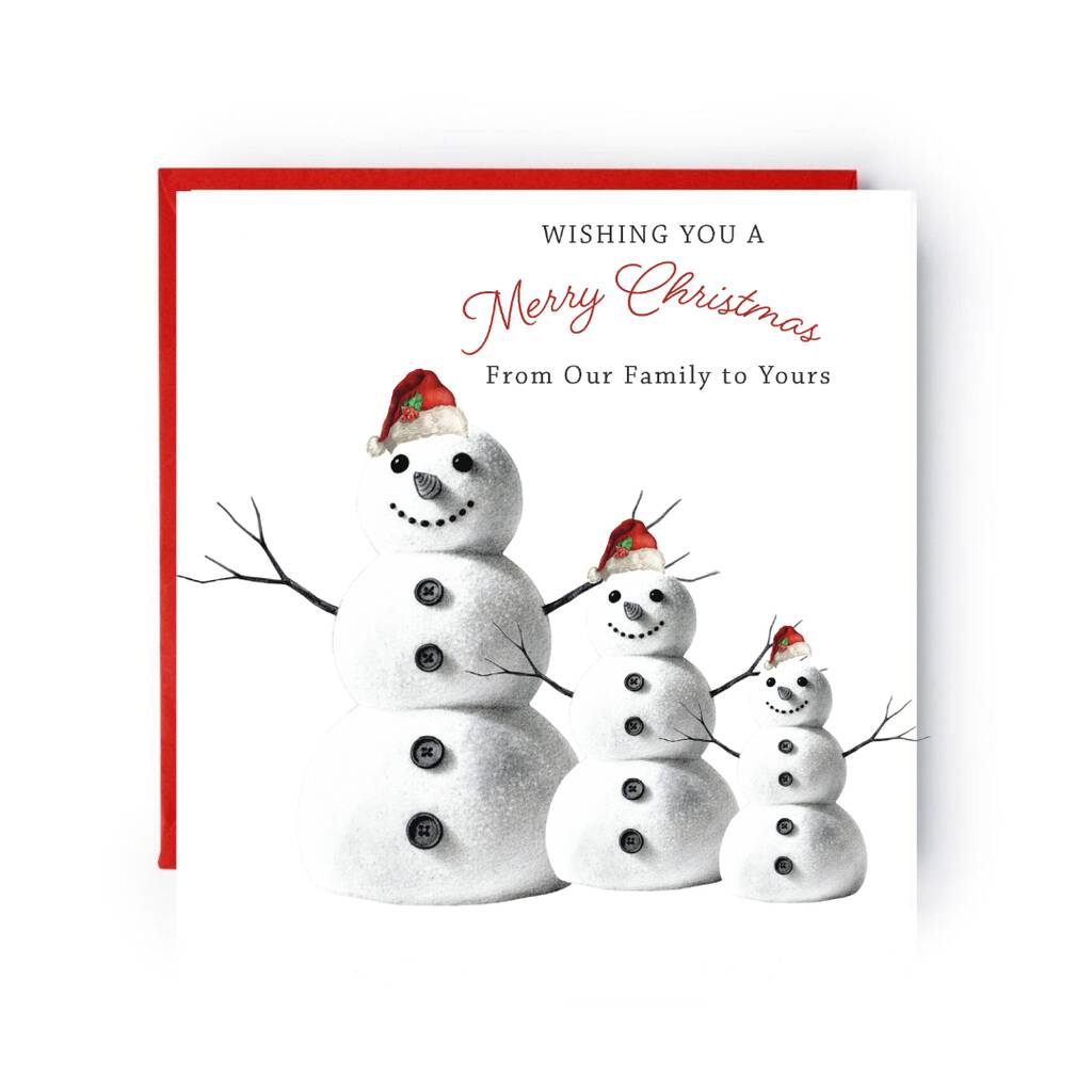 Snowman Family Greeting Card, 1 of 4