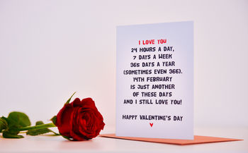 'Just Another Day I Love You' Valentine's Card, 2 of 2