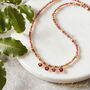 Garnet Short Gold Beaded Charm Necklace, thumbnail 10 of 10