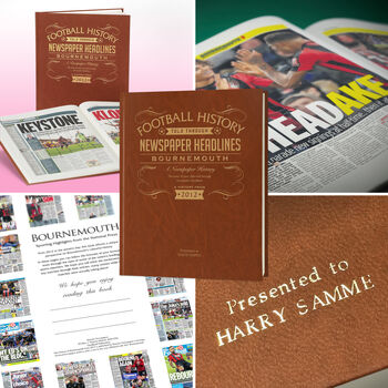 Bournemouth Fc Personalised Football Gift Cherries Newspaper History Book, 6 of 12