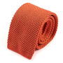 Dark Orange Silk Knitted Tie, thumbnail 1 of 3
