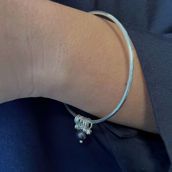 Silver Bangle With Droplets And Pearl, 4 of 4