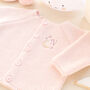 Personalised Blue Baby Boy Cardigan With Moon And Stars Embroidered Initial, thumbnail 6 of 12