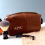 Personalised Leather Effect Men's Wash Bag, thumbnail 2 of 9