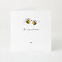 Bee My Valentine Cute Bee Valentine’s Card, Illustrated Card With Optional Printed Message, thumbnail 1 of 4