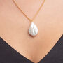 Shinju Gold Real Baroque Freshwater Pearl Pendant, thumbnail 2 of 5