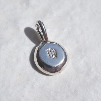Personalised Hand Stamped Zodiac Molten Pebble Necklace, 2 of 8