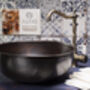 Hammered Solid Copper Farmhouse Kitchen And Bathroom Sink, 400 Mm Diameter, thumbnail 10 of 11