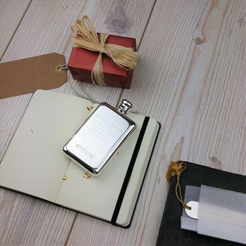Personalised Sterling Silver Hip Flask, 4 of 7
