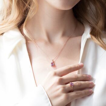 Lavender Amethyst Pendant Necklace In Sterling Silver, 12 of 12