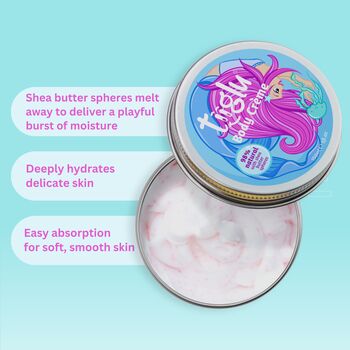Kids Highly Natural Mermaid Glow Body Wash, Body Crème And Lip And Cheek Tint Gift Set, 7 of 10