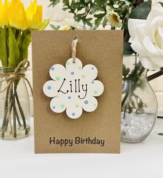 Personalised Daughter Birthday Card Flower Keepsake, 6 of 7