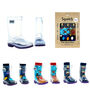 Squelch Transparent Wellies And Three Sock Set Rudolph, thumbnail 2 of 8
