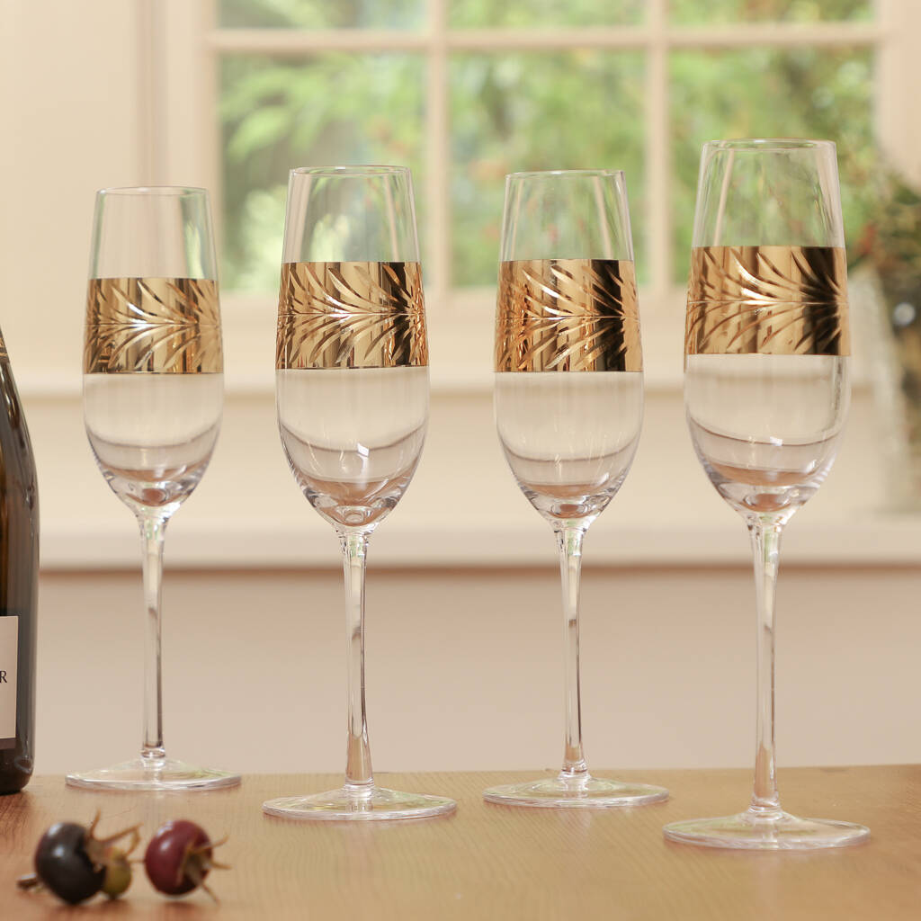 Feuille D'or Luxury Champagne Flutes, 1 of 7