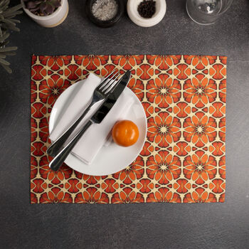 Moroccan Flower Canvas Fabric Place Mat Set, 11 of 12