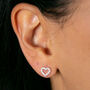 Heart Sterling Silver Stud Earrings, thumbnail 1 of 5