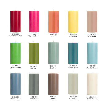 Solid Colour Eco Pillar Candles 15cm And 10 Cm Tall, 5 of 12