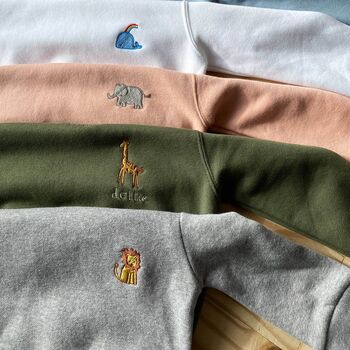 Children's Personalised Embroidered Lion Sweatshirt, 2 of 5