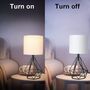 Modern Bedside Table Lamp With Hollow Metal Base, thumbnail 5 of 7
