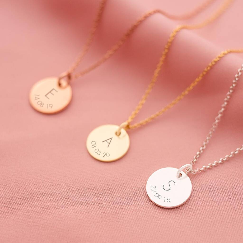 Buy Personalised DOB Date of Birth Necklace Initial Star Rose Gold Mirror  Polished Mum Gift Grandma Christmas Gift New Baby UK Seller Online in India  - Etsy