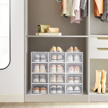Pack Of Shoe Boxes Stackable Shoe Storage Organisers, 2 of 10