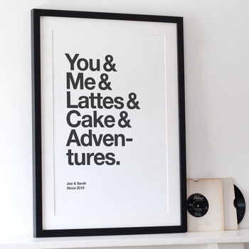 Personalised Typographic 'Favourite Things' Print, 3 of 10