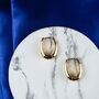 Plain U Shape Geometric Large Oval Hoop Earring, thumbnail 3 of 8