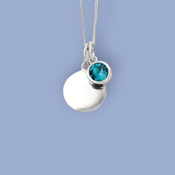 Genuine Blue Topaz Cz Necklace In Sterling Silver, 4 of 12