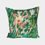 Abstract Floral Velvet Cushion, Green, thumbnail 1 of 5